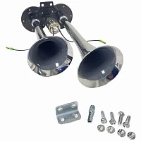 Сигнал двухрожковый 24V хром, L=300мм DAF/MAN/Volvo/Mercedes Benz AT | ТопДизель