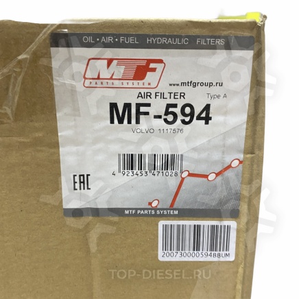 MF594 Фильтр воздушный Freightliner/Cummins ISX/International MTF купить