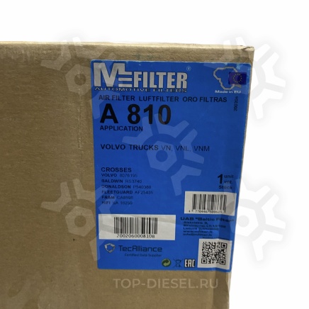 A810 Фильтр воздушный Volvo VNL (ДО 2003г.) Mfilter купить