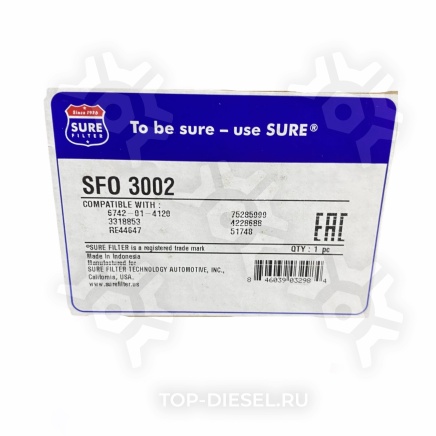 SFO3002 Фильтр масляный Cummins M11/N14 Sure Filter купить