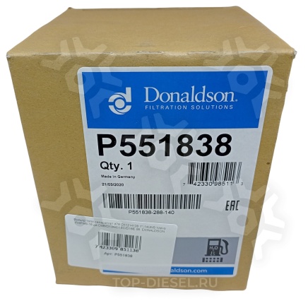 P551838 Фильтр топливный сепаратор d=78 D=112 H=128 1-14UNS Volvo FH/FM9-16 двигатель D9B/D13A/D16C/D16E 06 Donaldson купить рис.4